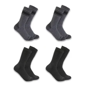 Conjunto de 4 pares de meias de cano médio e tecido grosso
