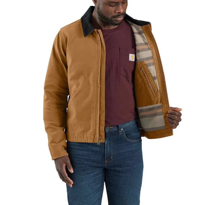 Detroit Jacket em lona de algodão para homem, com corte descontraído e redesenhado