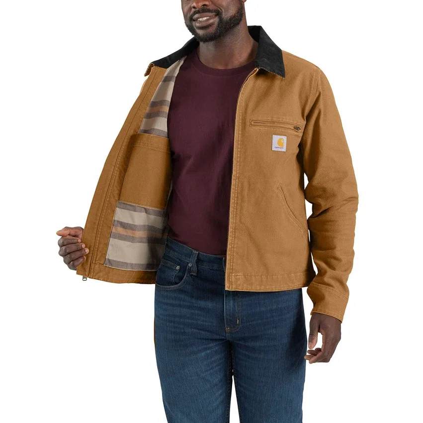 Detroit Jacket em lona de algodão para homem, com corte descontraído e redesenhado