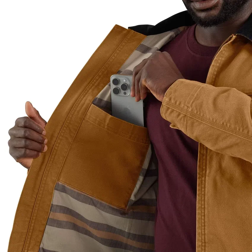 Detroit Jacket em lona de algodão para homem, com corte descontraído e redesenhado