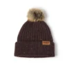 Gorro de lã mista com pompom para mulher