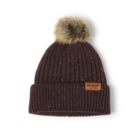 Gorro de lã mista com pompom para mulher