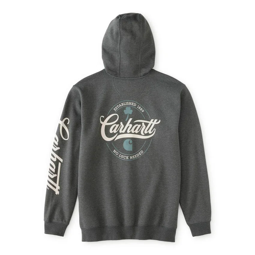 Hoodie masculino com grafismo «Marquette Shamrock Script» – Camisola do Dia de São Patrício