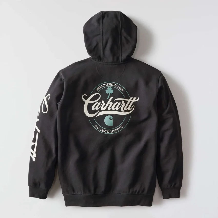 Hoodie masculino com grafismo «Marquette Shamrock Script» – Camisola do Dia de São Patrício