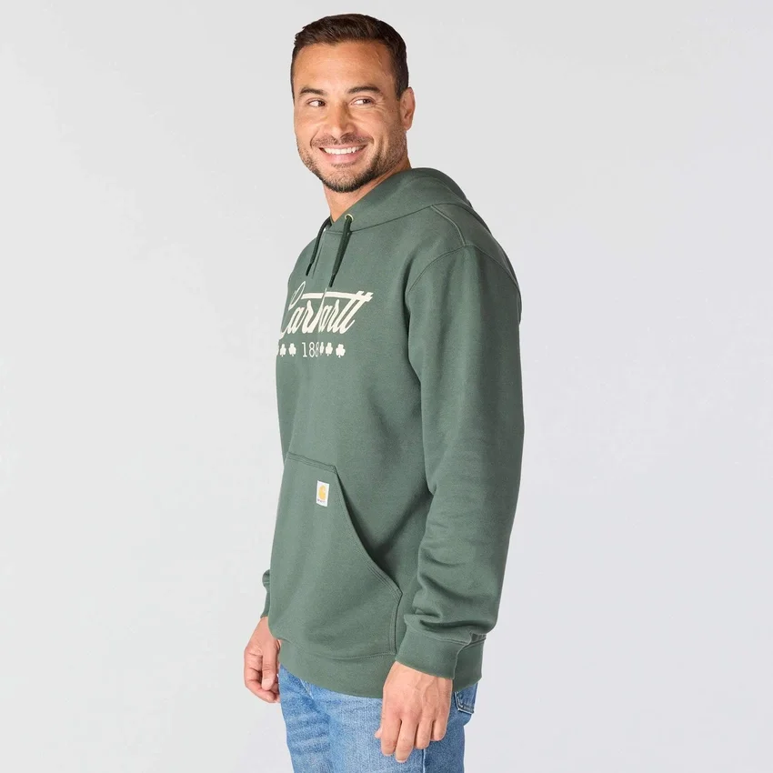 Hoodie masculino Marquette com grafismo de trevo - Camisola do Dia de São Patrício