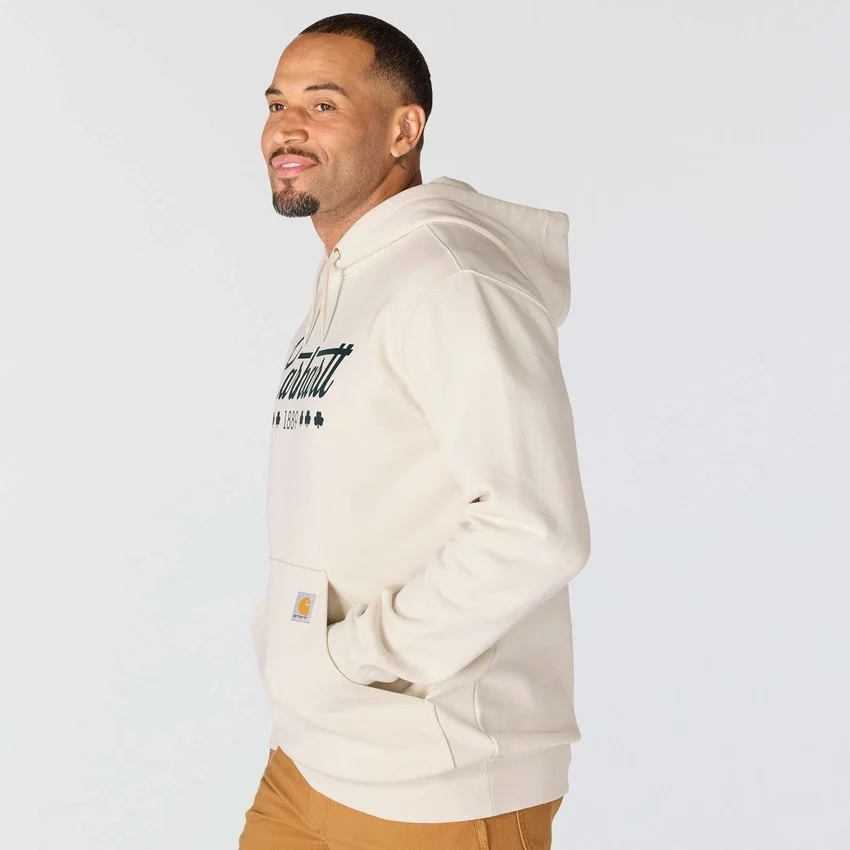 Hoodie masculino Marquette com grafismo de trevo - Camisola do Dia de São Patrício