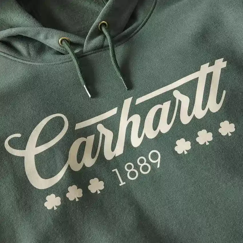 Hoodie masculino Marquette com grafismo de trevo - Camisola do Dia de São Patrício