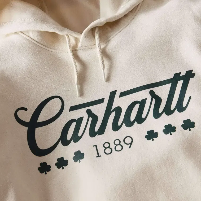 Hoodie masculino Marquette com grafismo de trevo - Camisola do Dia de São Patrício