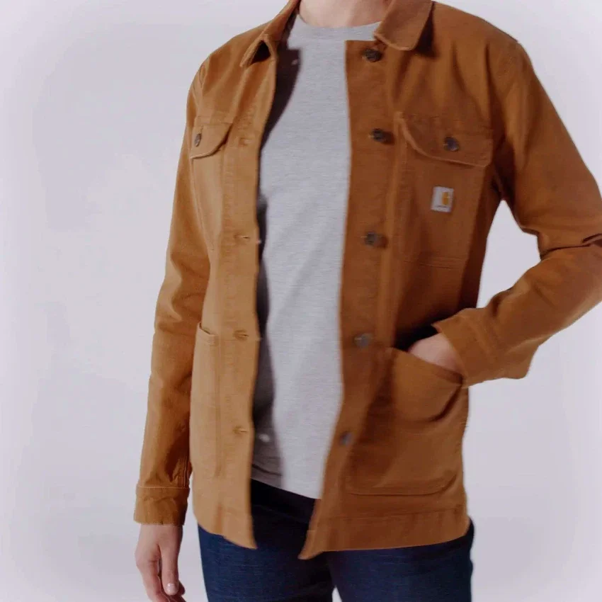 Icónico Chore Coat em lona elástica para mulher