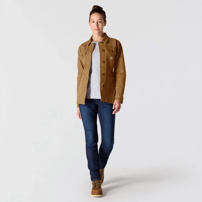Icónico Chore Coat em lona elástica para mulher