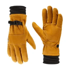 Luvas de couro com forro de sherpa