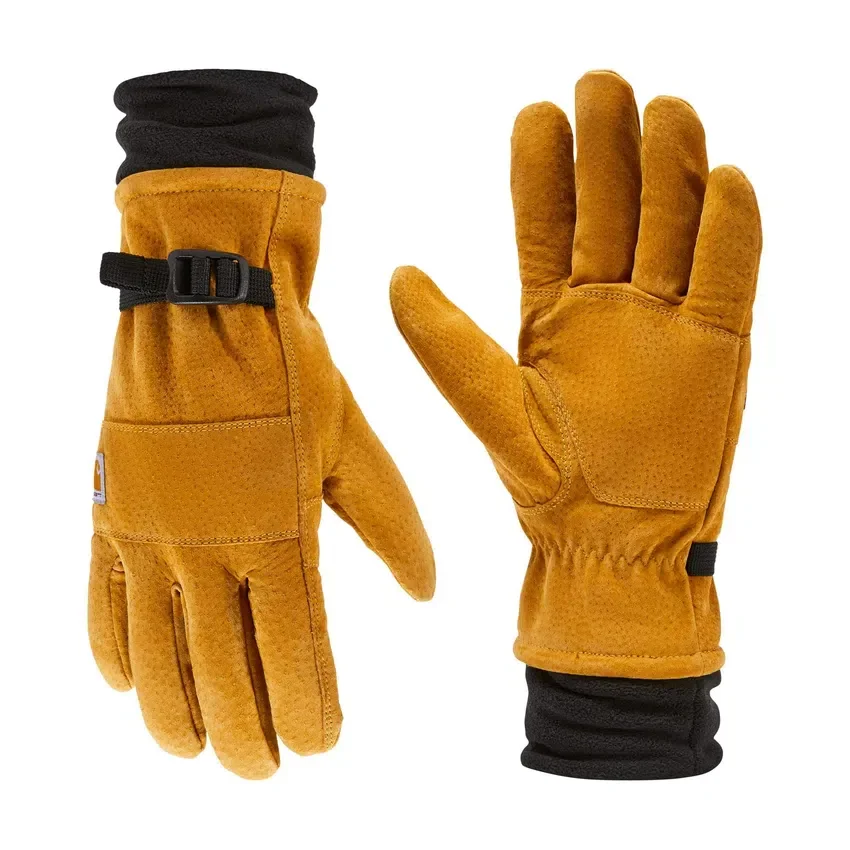 Luvas de couro com forro de sherpa