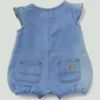 Macacão Henley de ganga com manguitos curtos para meninas (bebé)