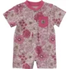 Macacão Henley floral com manguitos curtos e bolso para meninas (bebé)