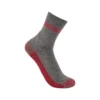 Meia curta feminina Force Grid, leve, em mistura de lã merino e material sintético
