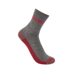 Meia curta feminina Force Grid, leve, em mistura de lã merino e material sintético