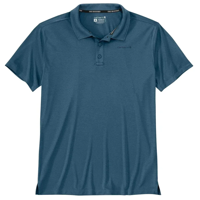Polo masculino Force Sun Defender™ de corte descontraído com logótipo - Camisas com proteção solar
