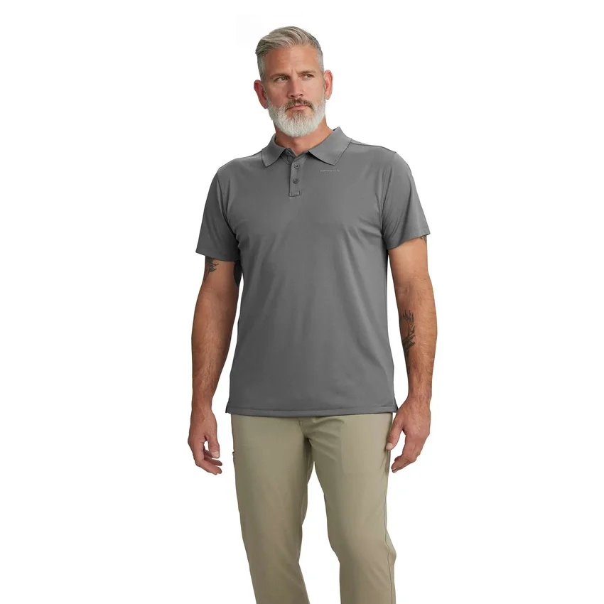 Polo masculino Force Sun Defender™ de corte descontraído com logótipo - Camisas com proteção solar