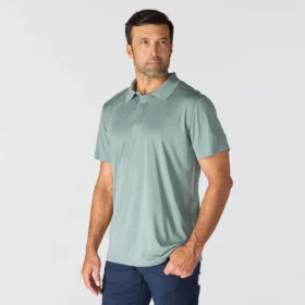 Polo masculino Force Sun Defender™ de corte descontraído com logótipo – Camisas com proteção solar