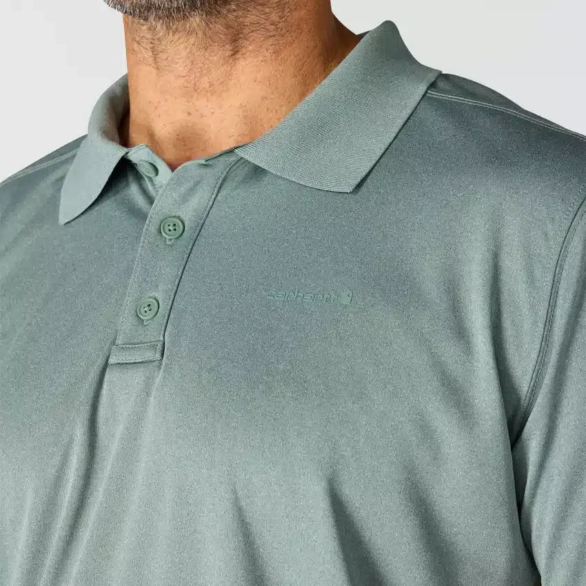 Polo masculino Force Sun Defender™ de corte descontraído com logótipo - Camisas com proteção solar