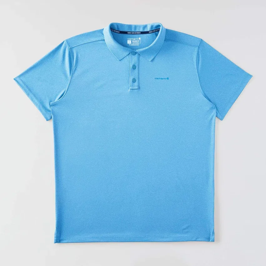 Polo masculino Force Sun Defender™ de corte descontraído com logótipo - Camisas com proteção solar
