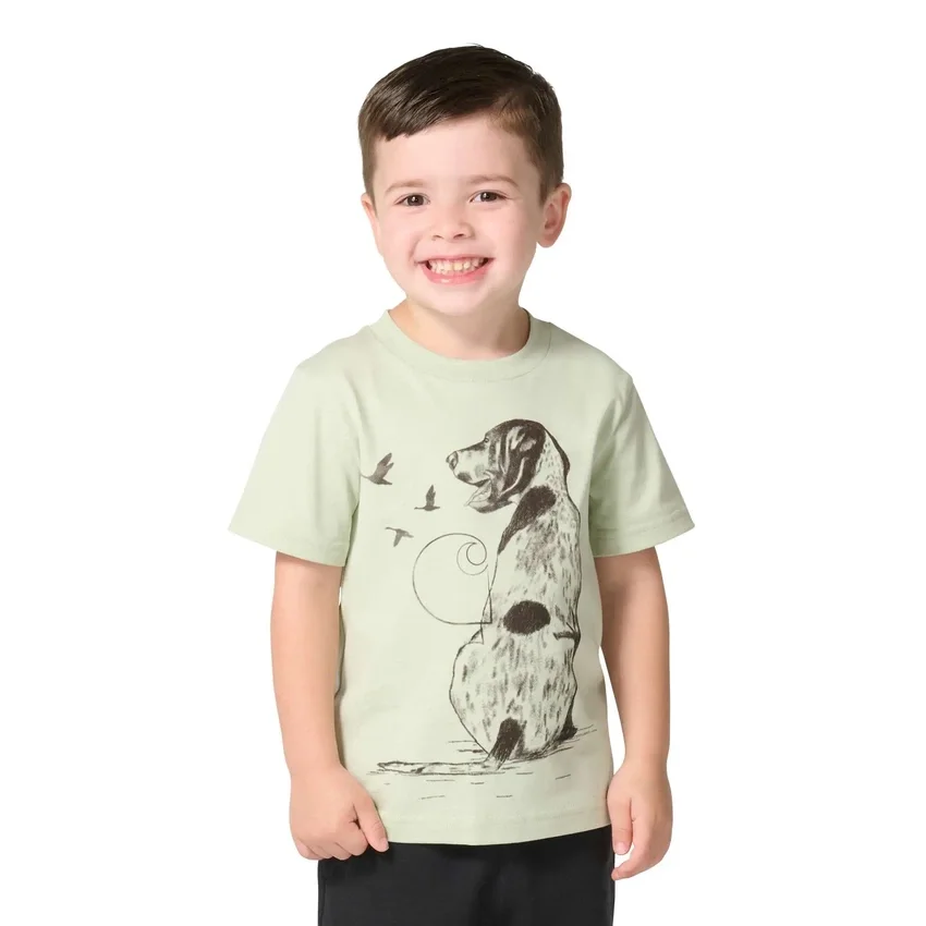 T-shirt de manguitos curtos com cão para rapazes (crianças/bebés)