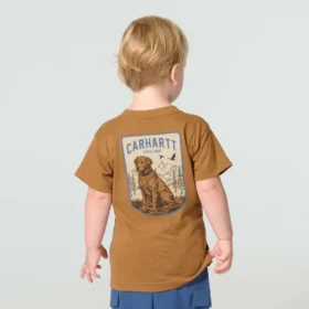 T-shirt de manguitos curtos com cão para rapazes (crianças/bebés/jovens)