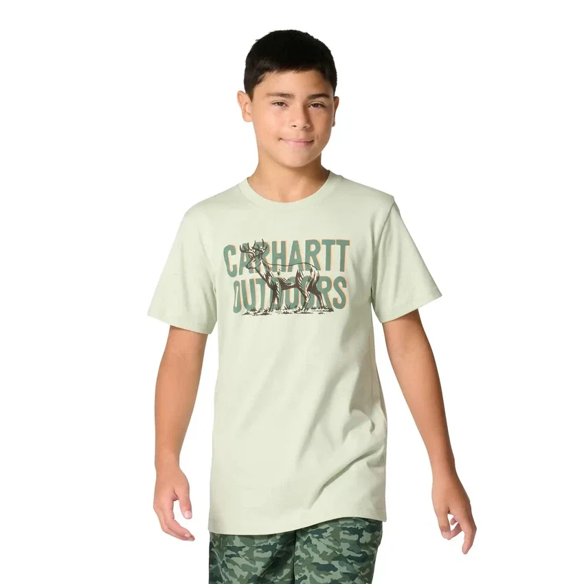 T-shirt de manguitos curtos com veado para rapazes (crianças/jovens)