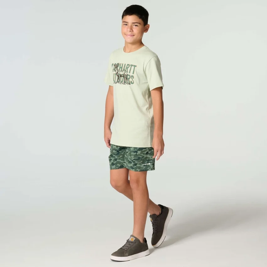 T-shirt de manguitos curtos com veado para rapazes (crianças/jovens)