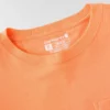 T-shirt feminina de manguitos longos com gola redonda e bolso, em Tencel