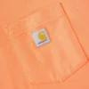 T-shirt feminina de manguitos longos com gola redonda e bolso, em Tencel