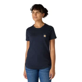 T-shirt feminina Force de corte descontraído, com bolso e tecnologia de absorção de humidade