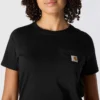 T-shirt feminina Force de corte descontraído, com bolso e tecnologia de absorção de humidade