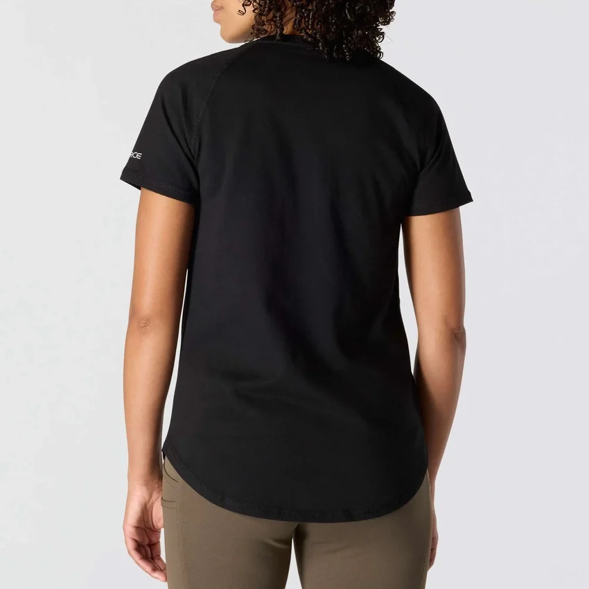 T-shirt feminina Force de corte descontraído, com bolso e tecnologia de absorção de humidade