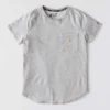 T-shirt feminina Force de corte descontraído, com bolso e tecnologia de absorção de humidade
