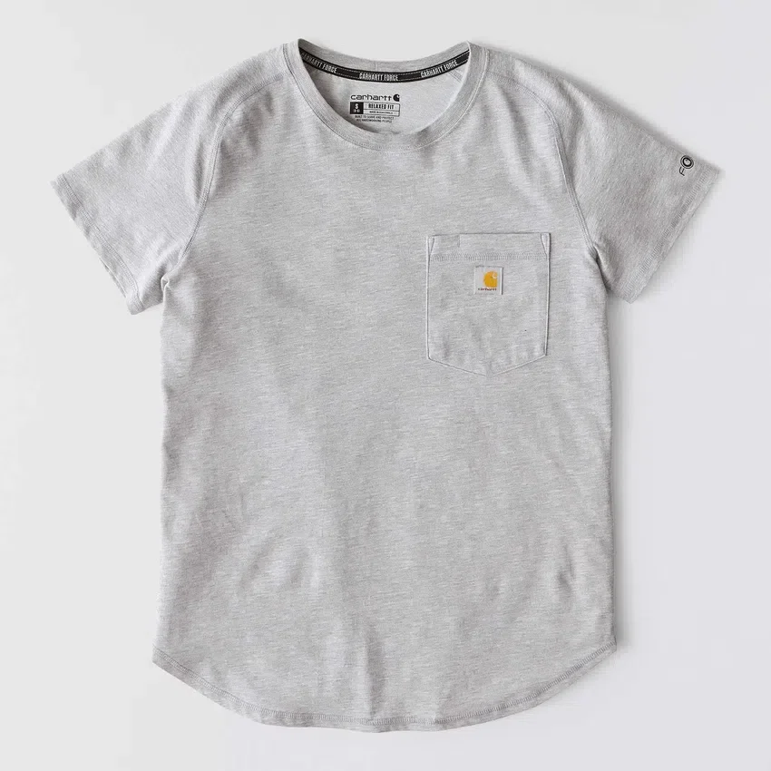 T-shirt feminina Force de corte descontraído, com bolso e tecnologia de absorção de humidade