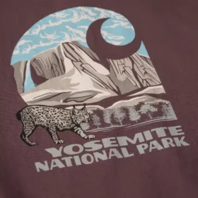 T-shirt masculina de manguitos longos e tecido pesado com grafismo do Parque Nacional de Yosemite