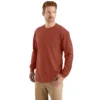 T-shirt masculina Dearborn de corte largo, tecido pesado e manguitos longos com logótipo