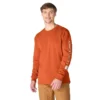 T-shirt masculina Dearborn de corte largo, tecido pesado e manguitos longos com logótipo