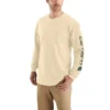 T-shirt masculina Dearborn de corte largo, tecido pesado e manguitos longos com logótipo