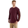 T-shirt masculina Dearborn de corte largo, tecido pesado e manguitos longos com logótipo