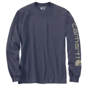 T-shirt masculina Dearborn de corte largo, tecido pesado e manguitos longos com logótipo