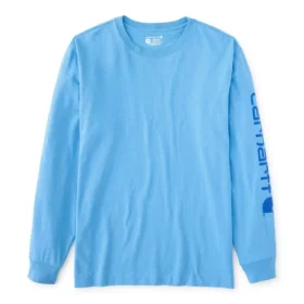 T-shirt masculina Dearborn de corte largo, tecido pesado e manguitos longos com logótipo