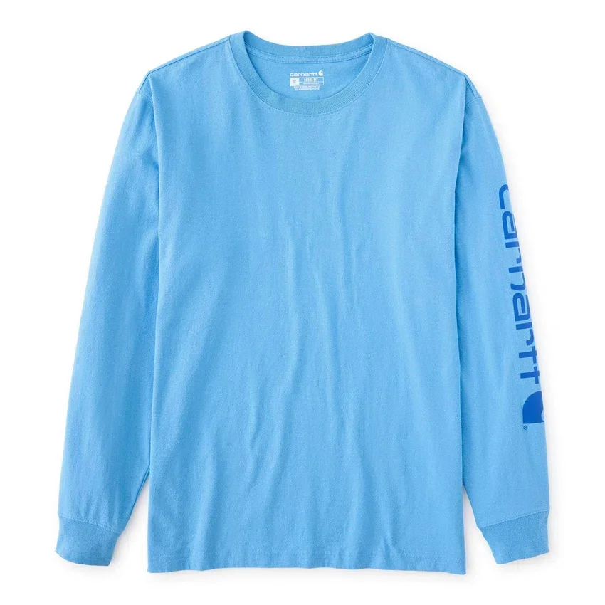 T-shirt masculina Dearborn de corte largo, tecido pesado e manguitos longos com logótipo
