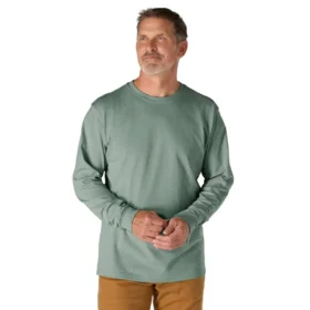 T-shirt masculina Dearborn de corte largo, tecido pesado e manguitos longos com logótipo