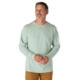 T-shirt masculina Dearborn de corte largo, tecido pesado e manguitos longos com logótipo