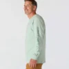 T-shirt masculina Dearborn de corte largo, tecido pesado e manguitos longos com logótipo