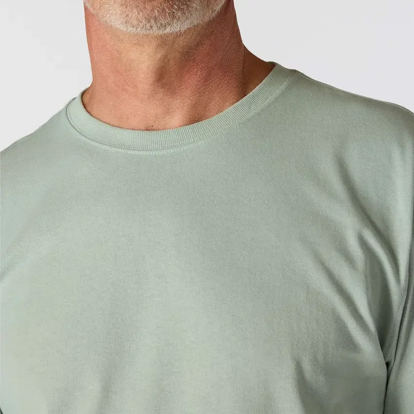 T-shirt masculina Dearborn de corte largo, tecido pesado e manguitos longos com logótipo