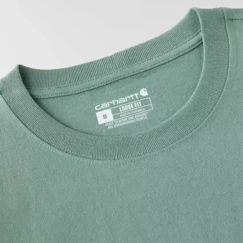 T-shirt masculina Dearborn de corte largo, tecido pesado e manguitos longos com logótipo