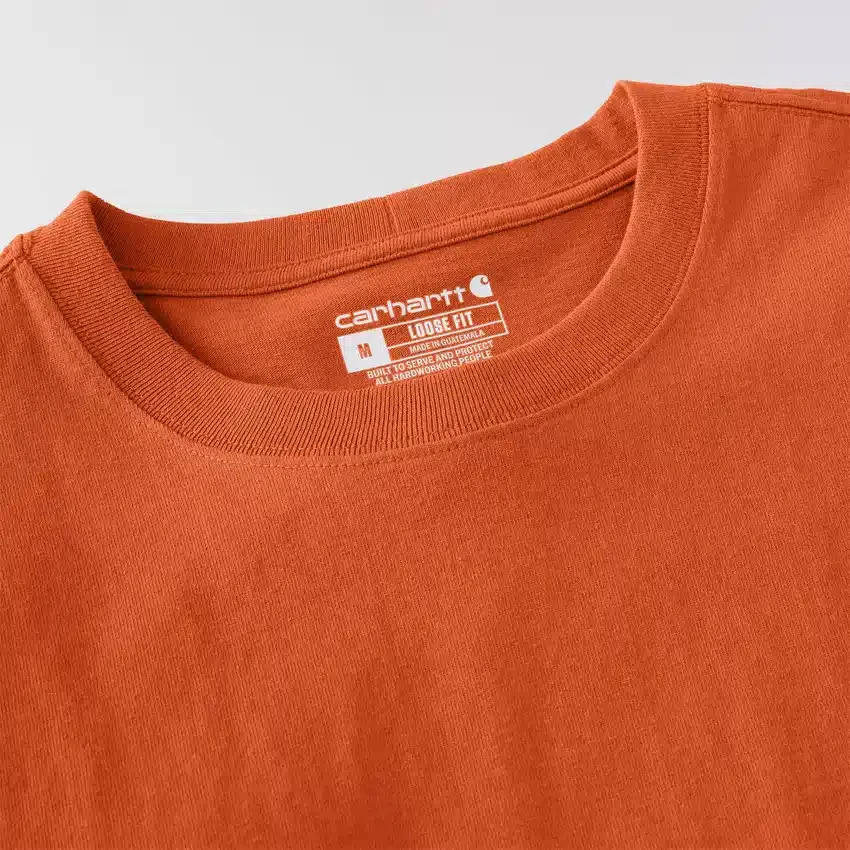 T-shirt masculina Dearborn de corte largo, tecido pesado e manguitos longos com logótipo